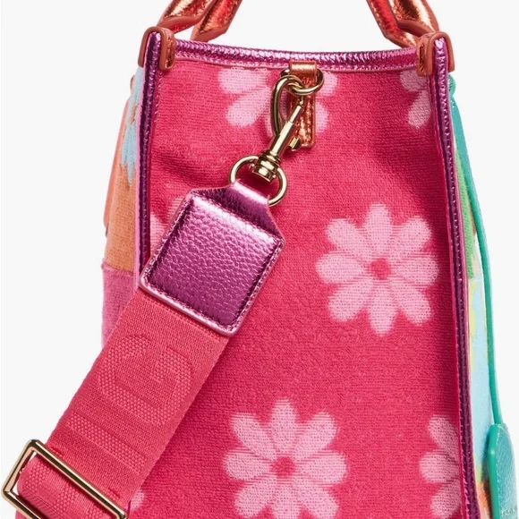 Kurt Geiger Multicolor Floral Patchwork Tote with Metallic Trim - Picture 3 of 5